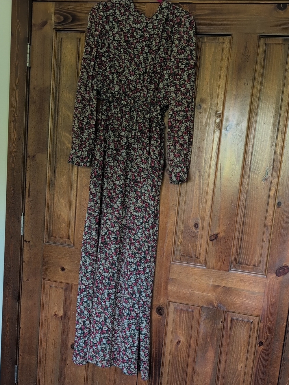 Lush Floral Long Sleeve Maxi Dress - Burgundy Floral